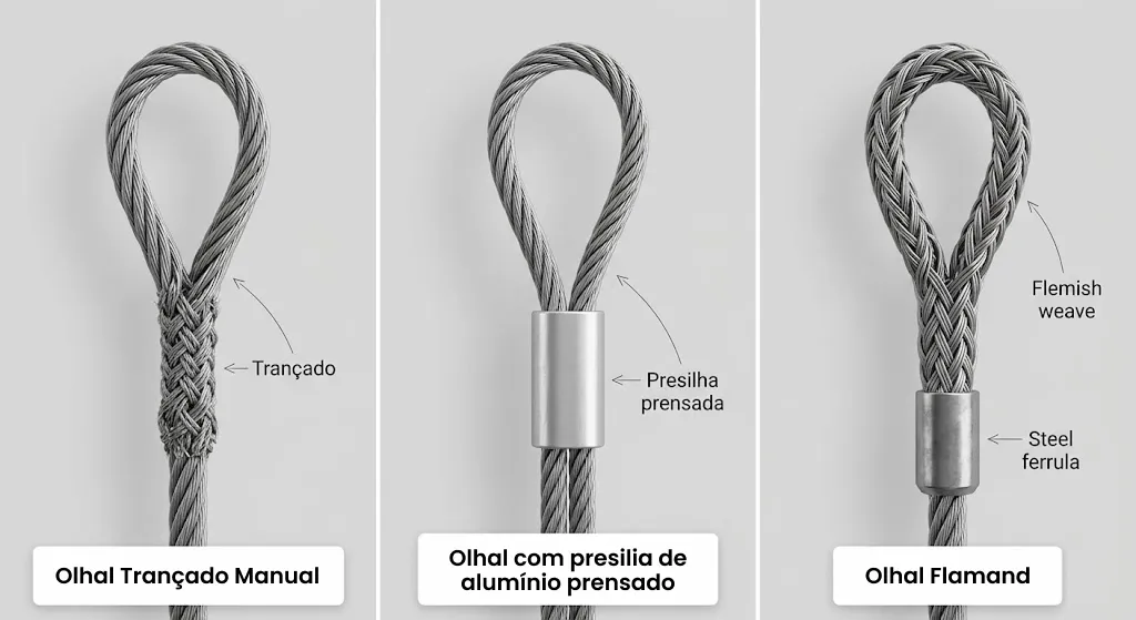 Plaqueta de identificação de laços de cabo de aço
