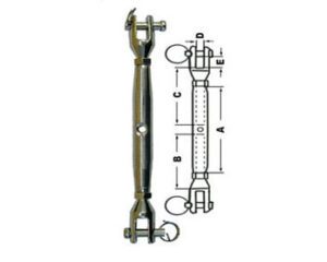 Esticador Tubular Inox Manilha x Manilha AISI 316