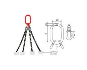 Linga de Corrente 4 Pernas Grau 10