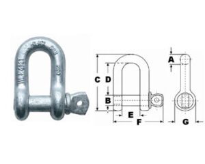 Manilha Reta Pino Roscado Alloy