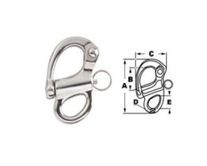 Mosquetão Engate Rápido Inox com Pino Retrátil AISI 316